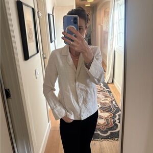 Jenni Kayne Linen Blend Chore Blazer/Button-Down Shirt Natural / XS